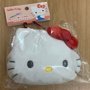 Hello Kitty Plush Coin Purse Wallet w Keychain Attachment NIB